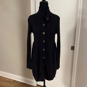 Autumn Cashmere Women’s Button-Up Dress Navy Blue/Grey Size Small